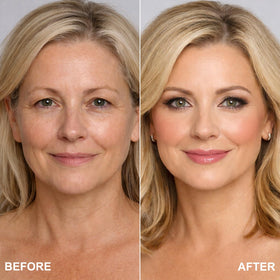 Jutqut All-in-One baked palette blush adds natural color for glow.