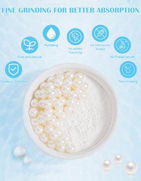 Moisturized skin glow from pearl powder during your routine.