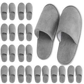 Juvale disposable slippers show plush cotton fleece comfort for guests