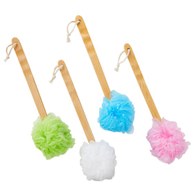 juvale loofah back scrubber pink long-handle aids easy reach during showers