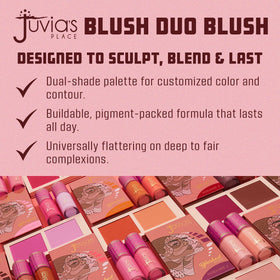 Juvia's Place Blushed Duo flatters a wide range of skin tones.