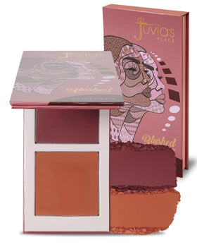 Juvia's Place Blushed Duo two-tone blush on cheeks for versatile glow.