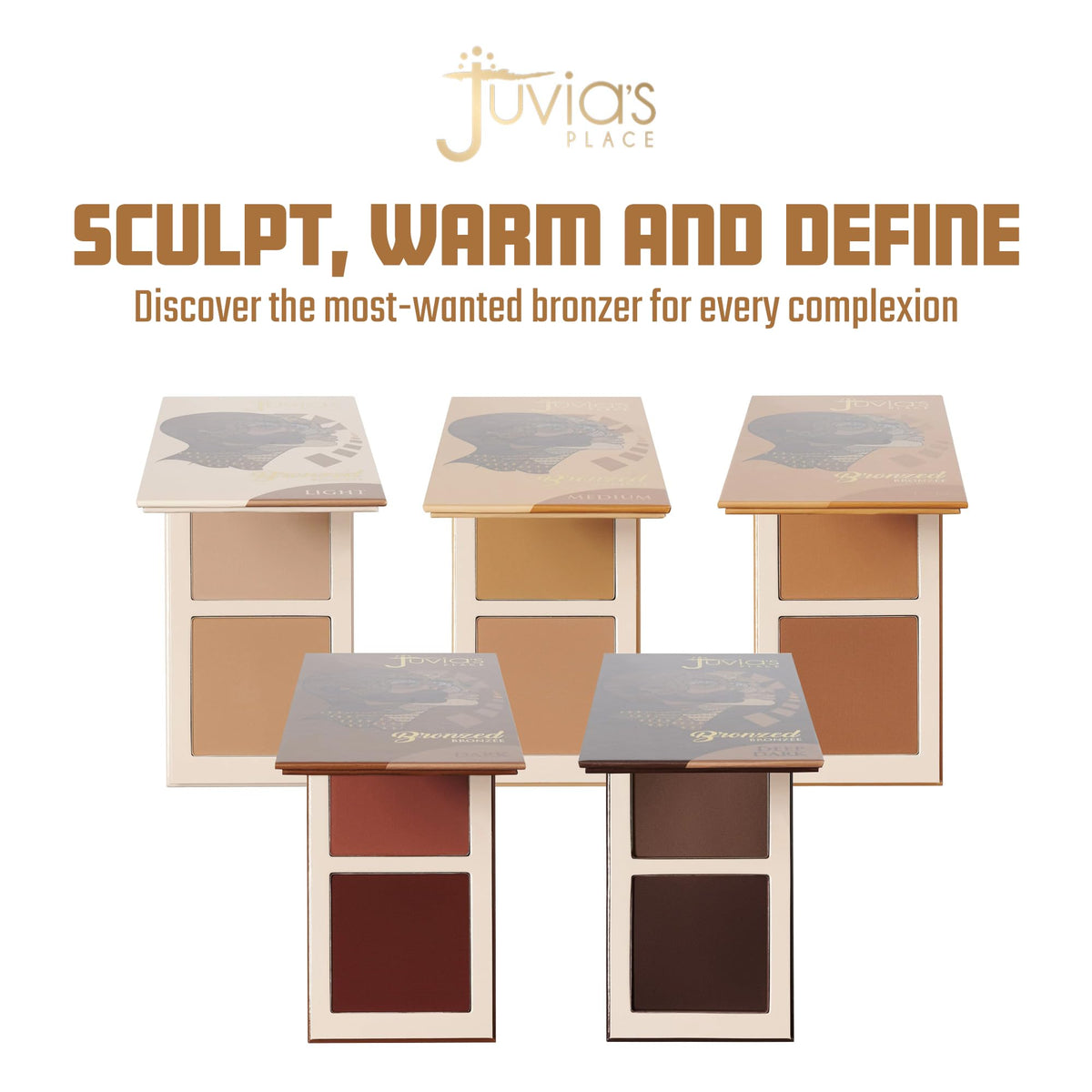 Juvia's Place Bronzed Duo two shades blended for added contour depth