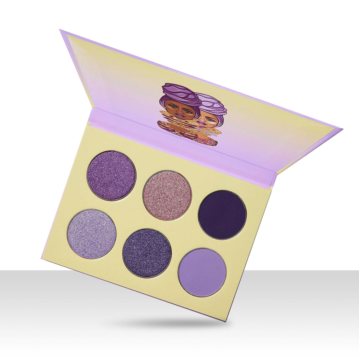 Application shot of The Violets palette for easy swatching and blending.