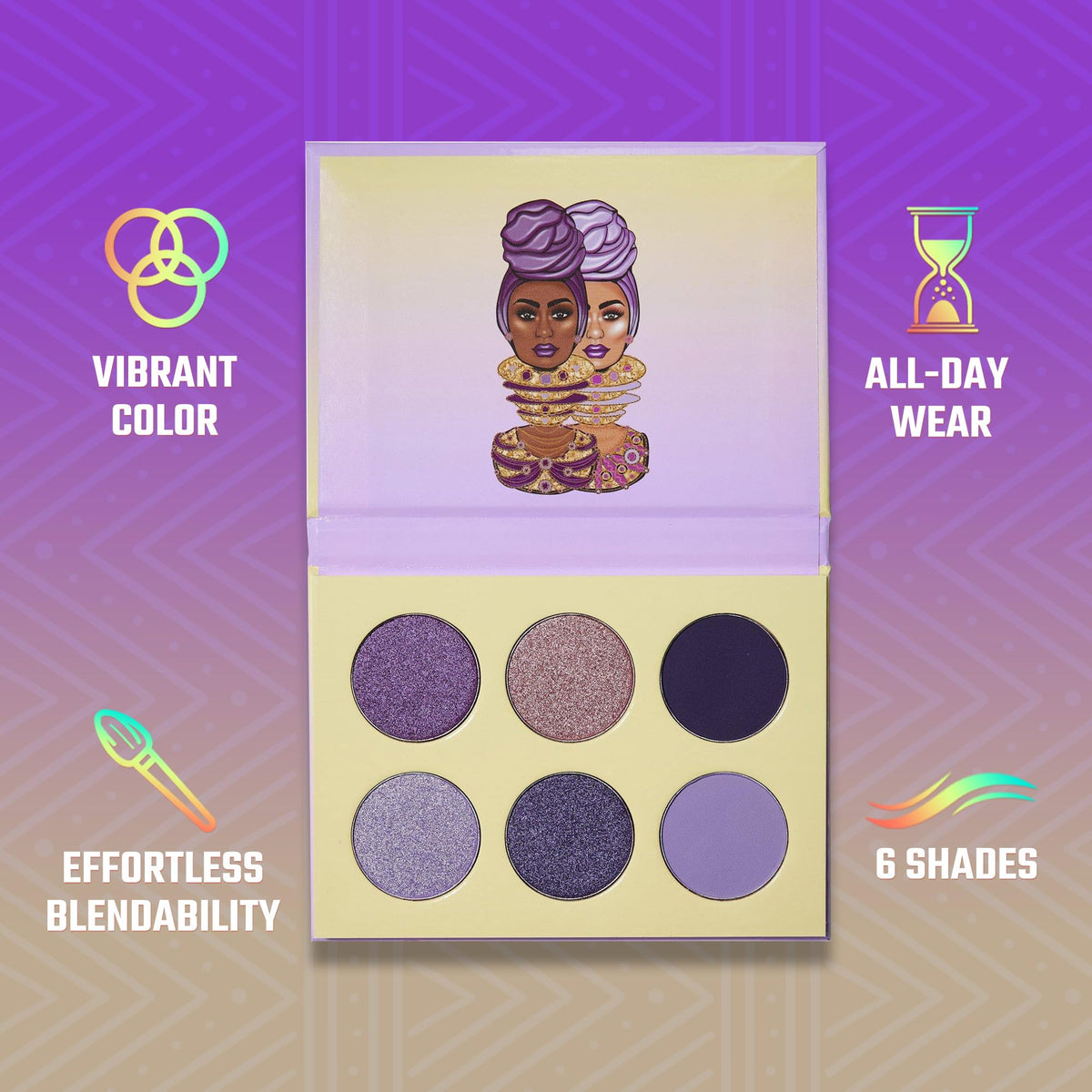 Matte row in The Violets palette highlights smooth crease shades for blending.