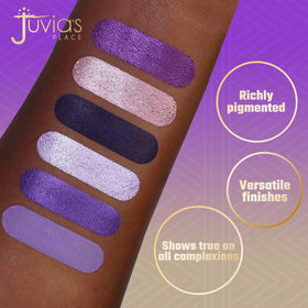 The Violets palette open spread showing rich textures for versatile eye makeup.