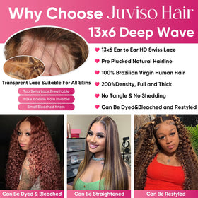 Juviso glueless cap with multiple combs and adjustable straps for secure wear.
