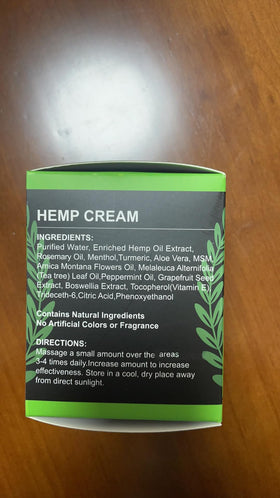 JUYIHEAL open tub reveals rich, smooth hemp cream.
