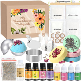JUYRLE bath bomb making kit with press and round mold for easy at-home spa baths