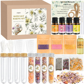 JUYRLE bath salts making kit packaging, a ready-to-gift spa set for home relaxation.