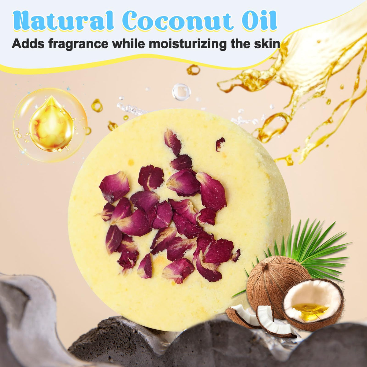 JUYRLE coconut oil-based formula nourishes skin during bath use