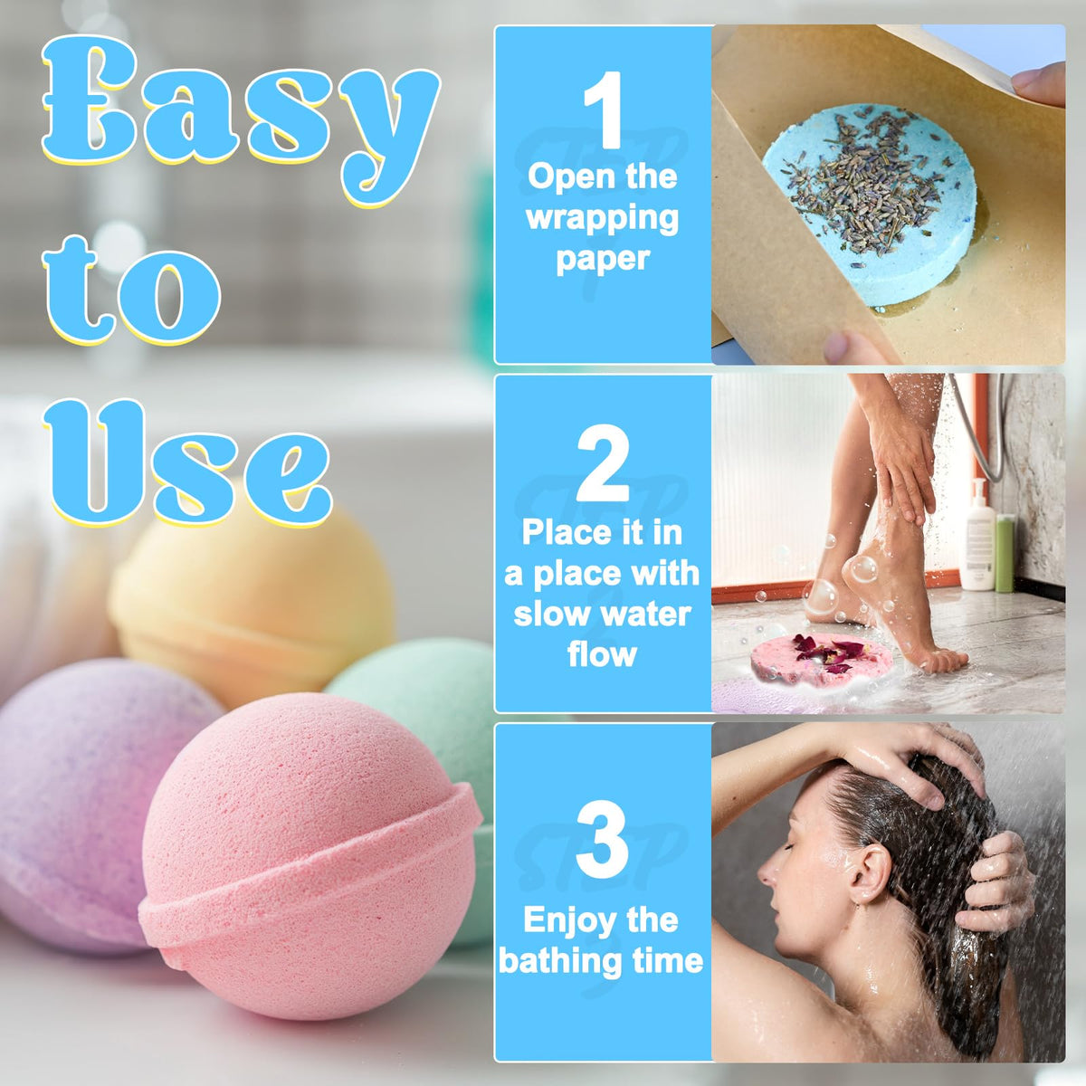 JUYRLE colorants and essential oils enable vibrant, customizable shower bombs