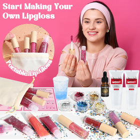 JUYRLE drawstring pouches keep palettes organized during DIY lip gloss session