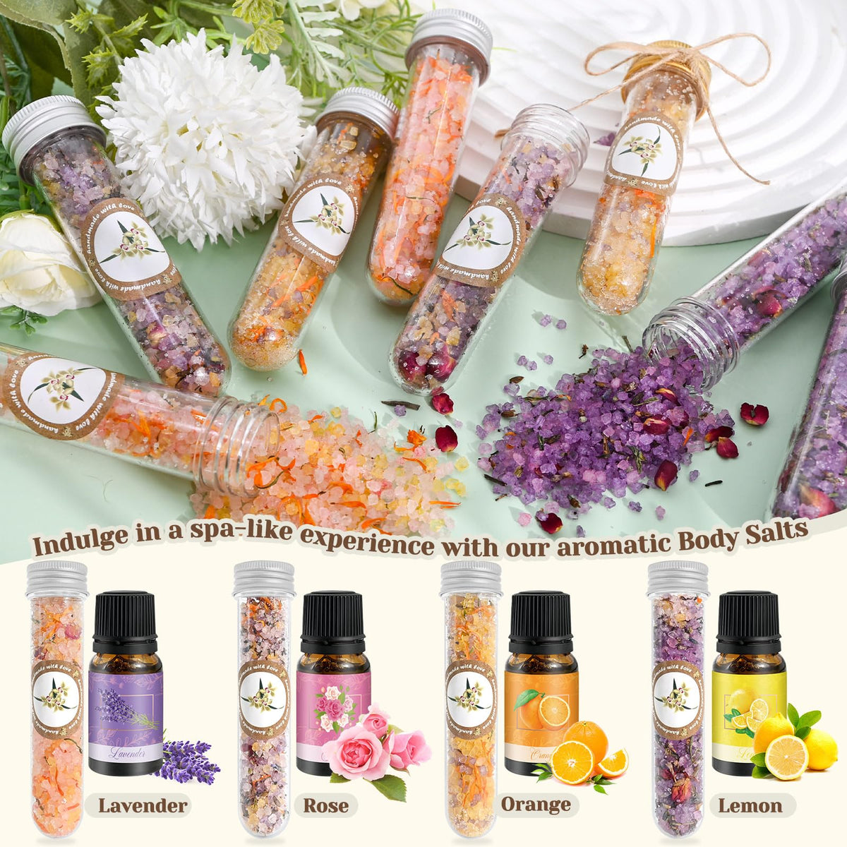 JUYRLE fragrance oils in lavender and rose for soothing aromatherapy at home.