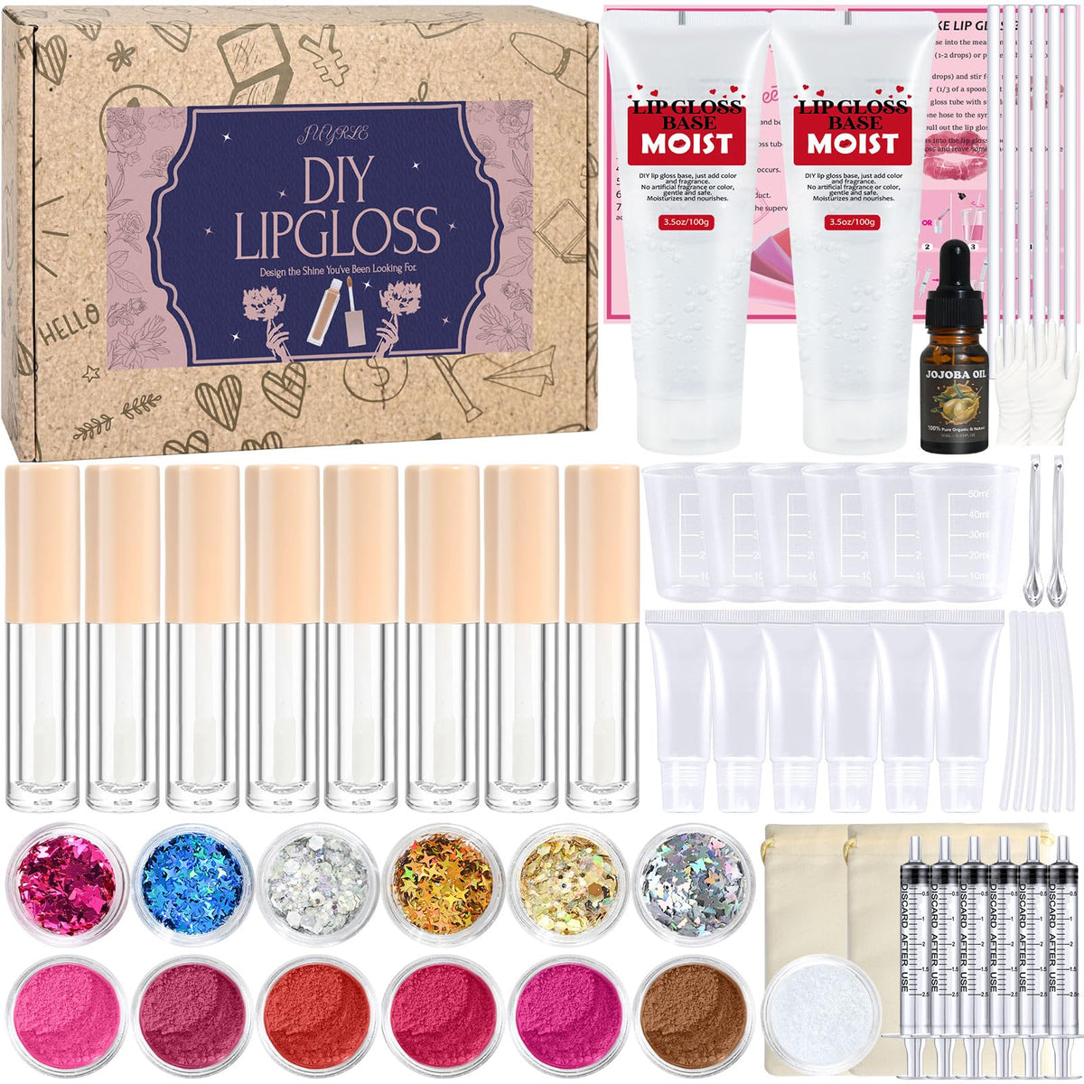 JUYRLE lip gloss making kit box displayed for creative cosmetic project and gifting