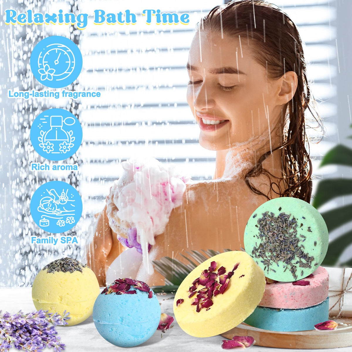JUYRLE rose-scent bath bomb highlights calming aromas for bath time