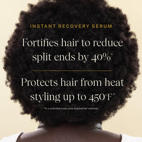 JVN Complete Instant Recovery Serum ingredients Charged Lemon Protein label supports smoother hair.