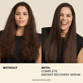 JVN Complete Instant Recovery Serum ingredients Niacinamide label highlights balanced hair health.