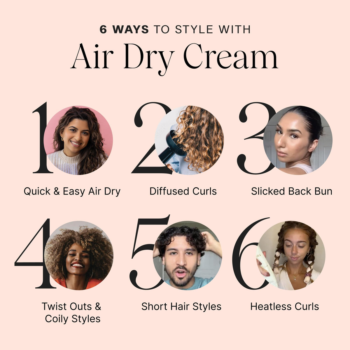 JVN Air Dry Cream tube with texture control for defined waves and curls