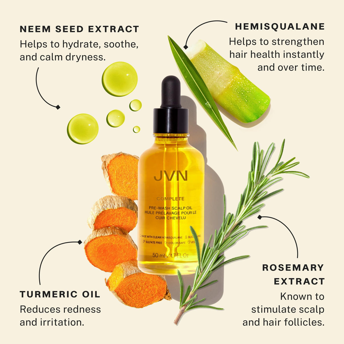 JVN Instant Recovery Serum dispensing action for smooth, protected styling