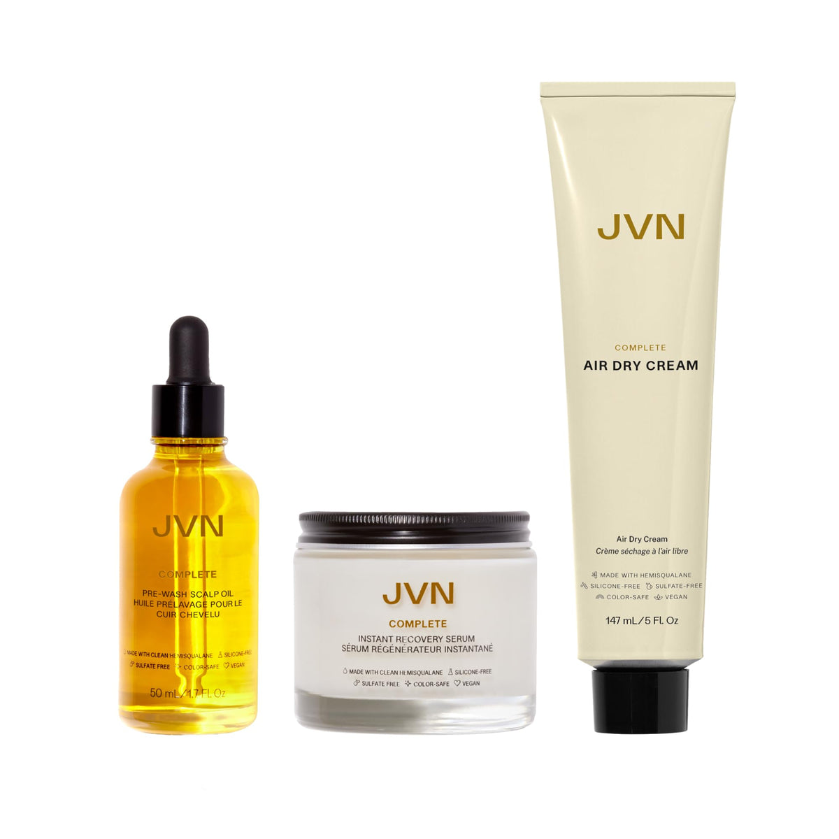 JVN Pre-Wash Scalp Oil bottle close-up for soothing scalp care before washing