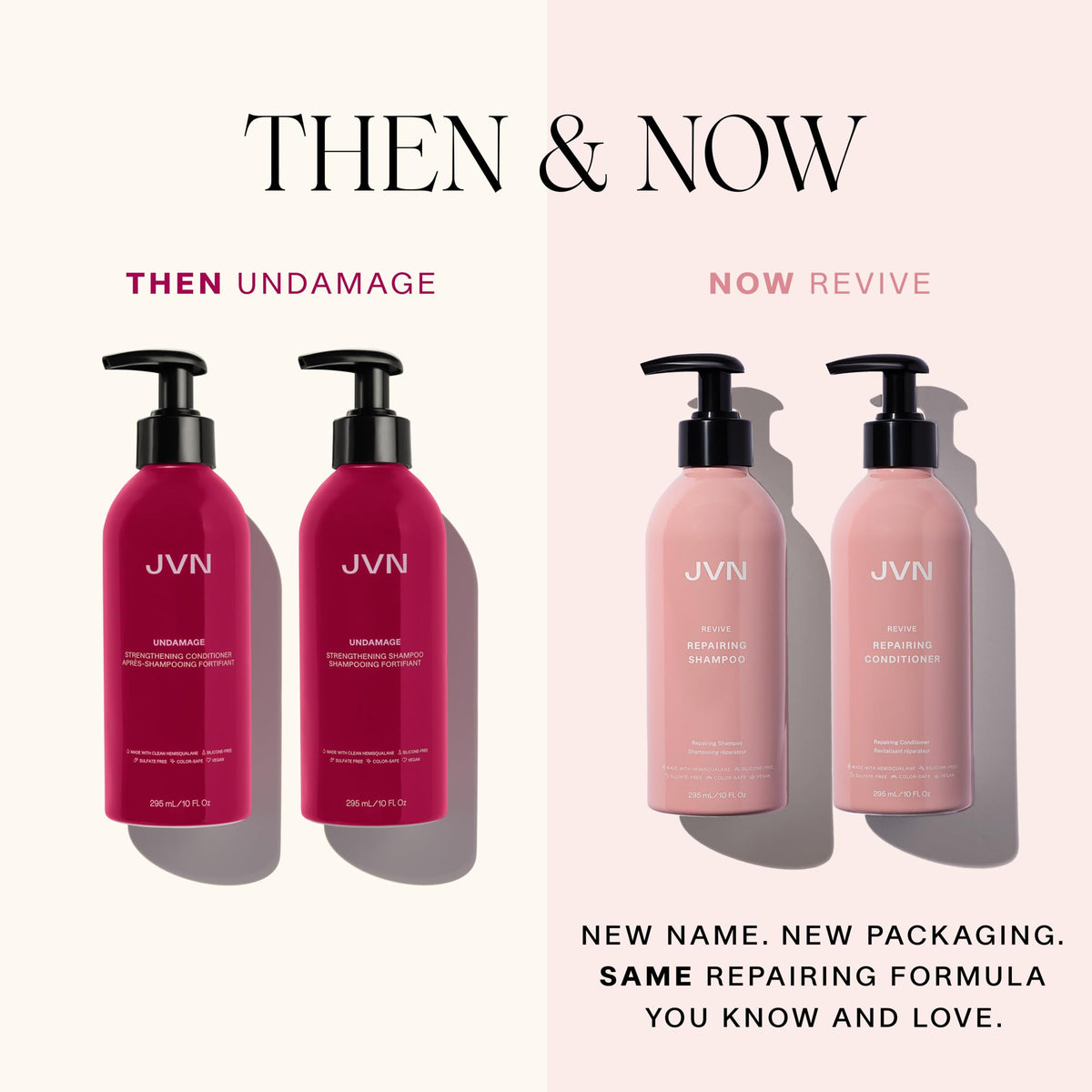 Color-treated hair being cleansed with JVN Revive Repairing Shampoo
