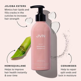Creamy lather from JVN Revive Repairing Shampoo demonstrates gentle cleansing