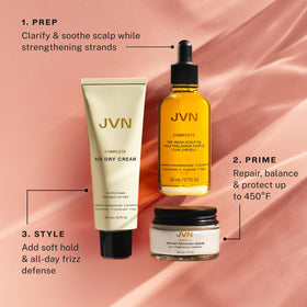 JVN Pre-Wash Scalp Oil bottle with rosemary and neem for scalp balance.