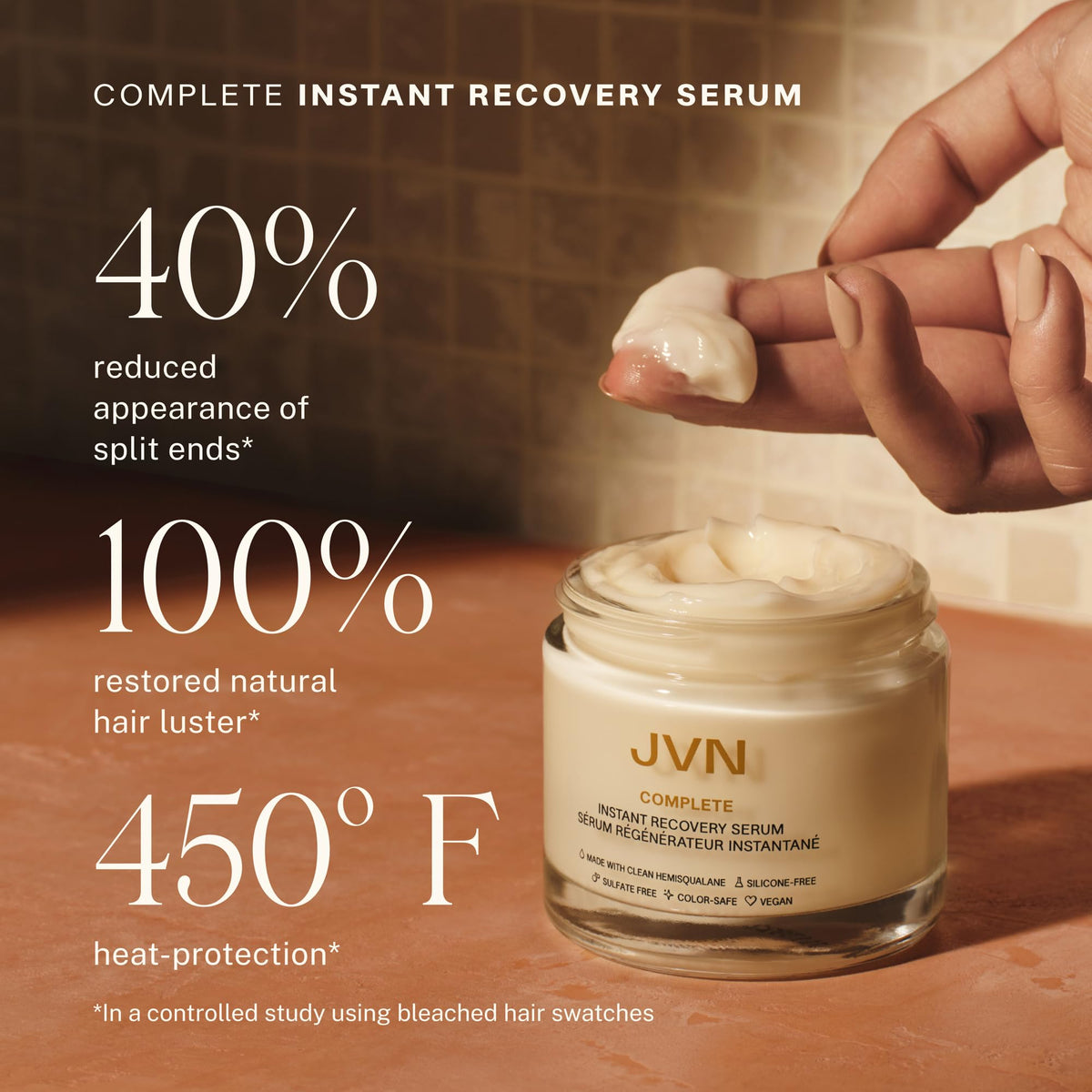 Silicone-free formula from JVN trio suitable for all hair types.