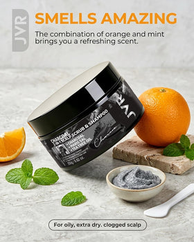 JVR Scalp Scrub vegan cruelty-free badge and clean formula
