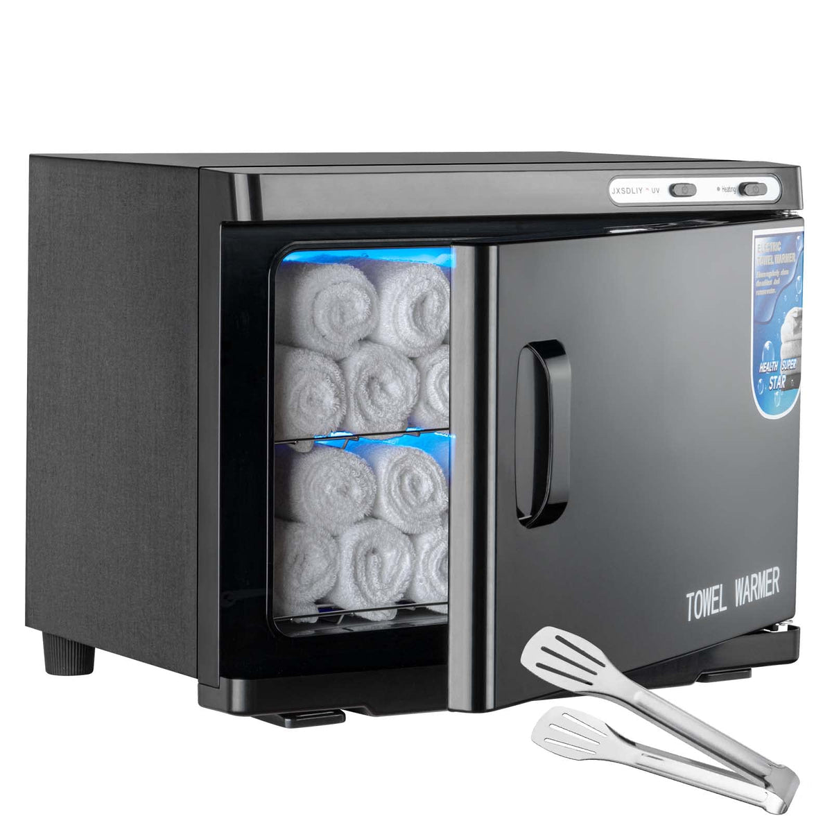JXSDLIY 23L towel warmer front view shows quick towel warmth for spa sessions