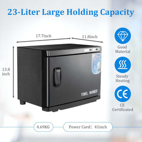 JXSDLIY 23L capacity shown with 40–50 towels for busy settings