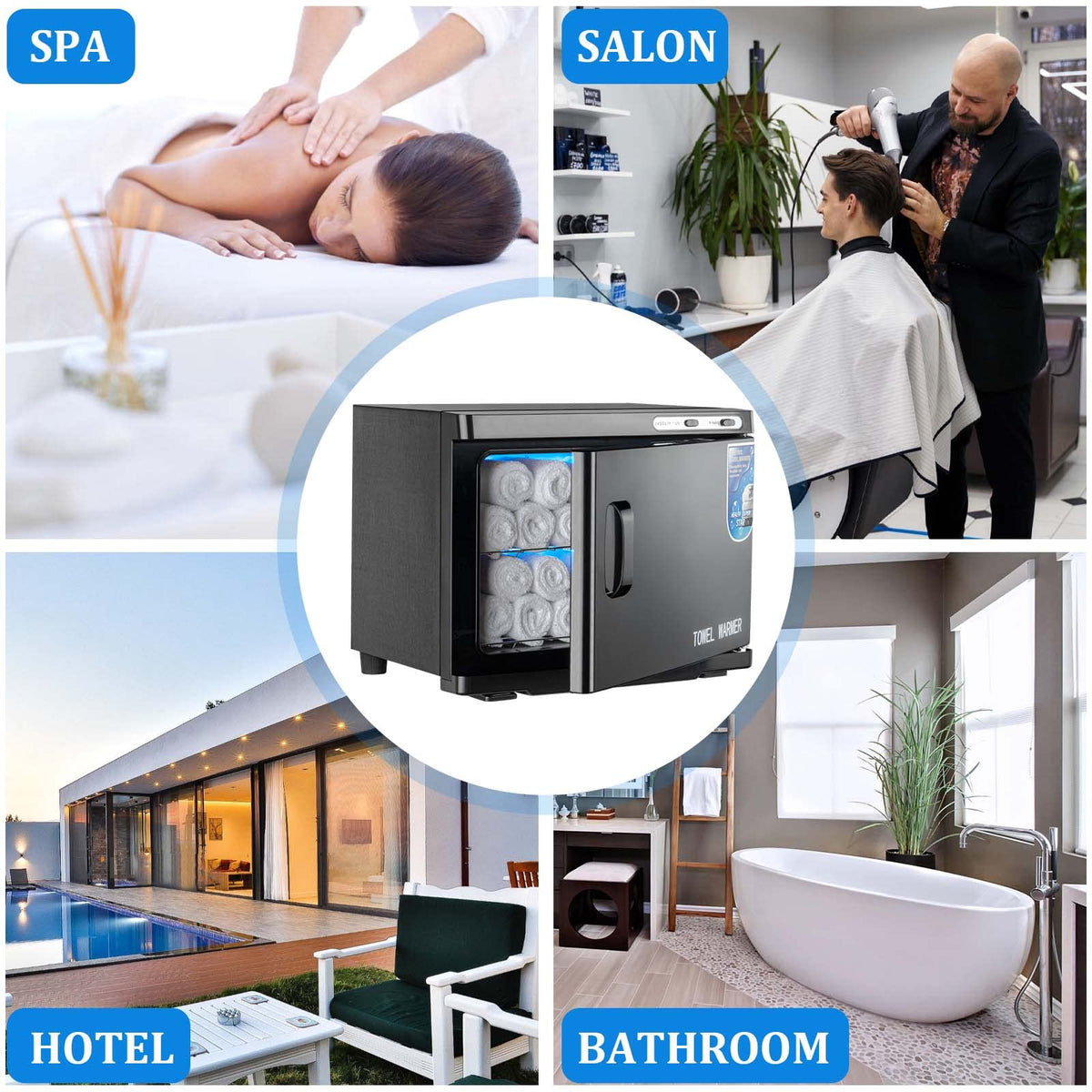 JXSDLIY two stainless steel racks provide easy towel access