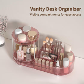 Jywantful five-compartment cosmetics storage keeps items neatly organized.