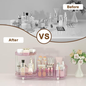 Jywantful vanity organizer with non slip feet for stable rotation