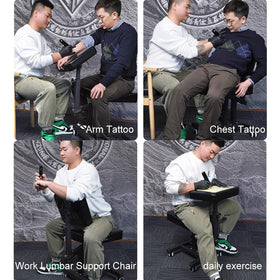 JZsmpmu tattoo chair on silent wheels for smooth studio movement.