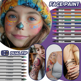 K KERNOWO 18-color set with metallics for bold, shimmering body art