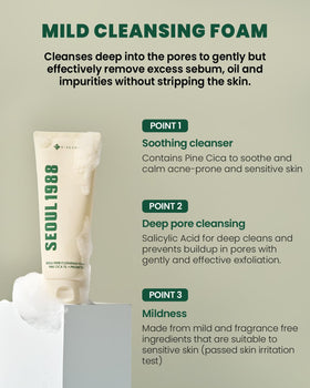 K-SECRET Seoul 1988 Cica Cleansing Foam suitable for sensitive skin daily use