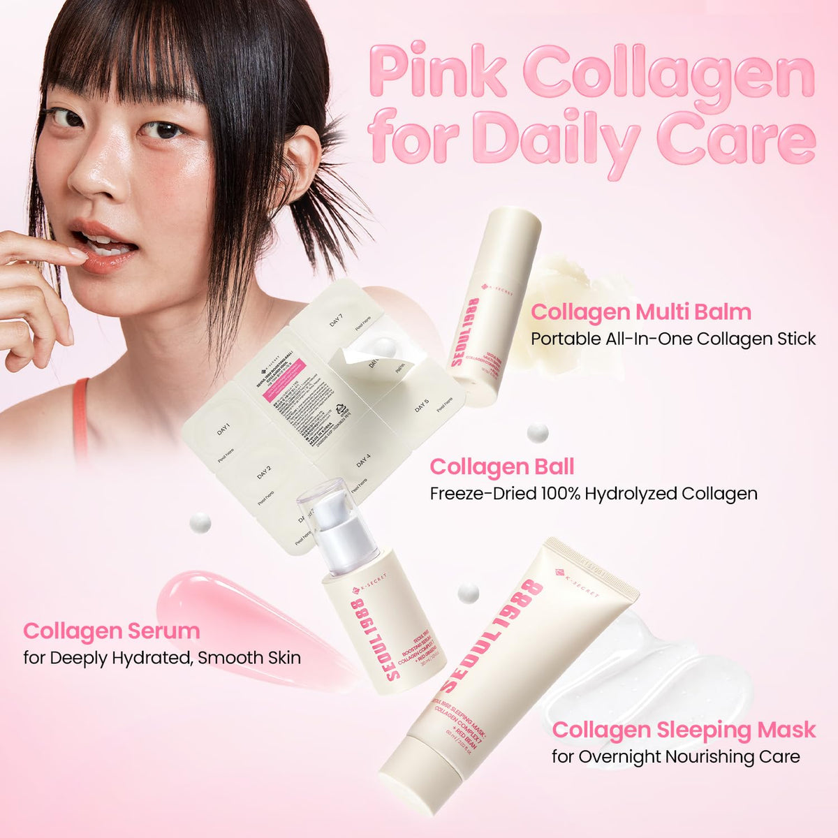 Pocket-size K-SECRET SEOUL 1988 Collagen Multi Balm suitable for touch-ups