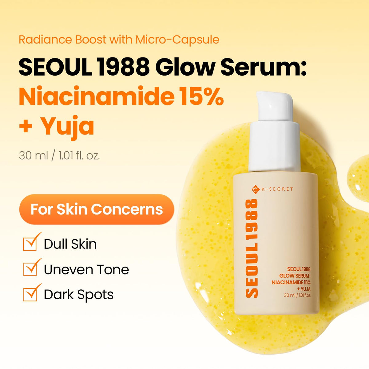 Dropper releasing precise serum for even-toned, hydrated skin by K-SECRET