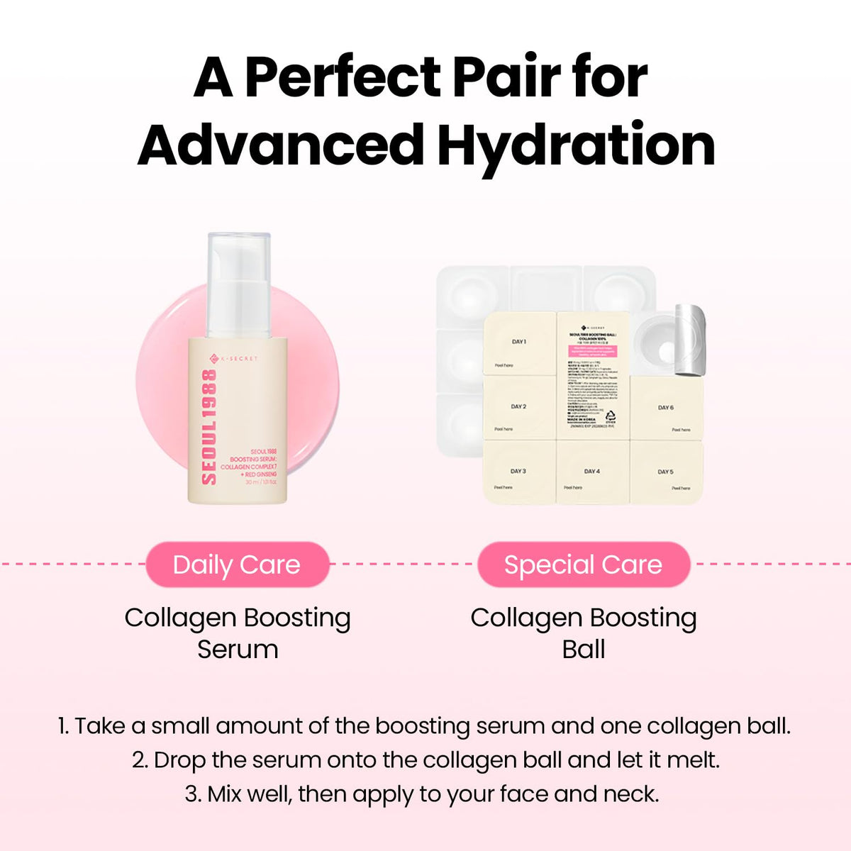 K-SECRET SEOUL 1988 serum swatch on skin showing silky hydration
