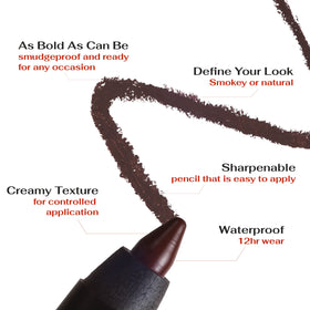 K7L brown eyeliner pencil creates a winged cat-eye with quick strokes.