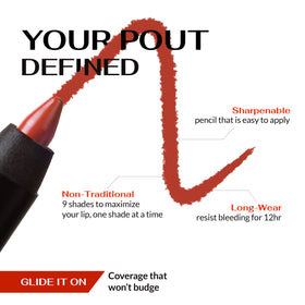 K7L Flame lip crayon application glides smoothly for a defined pout.