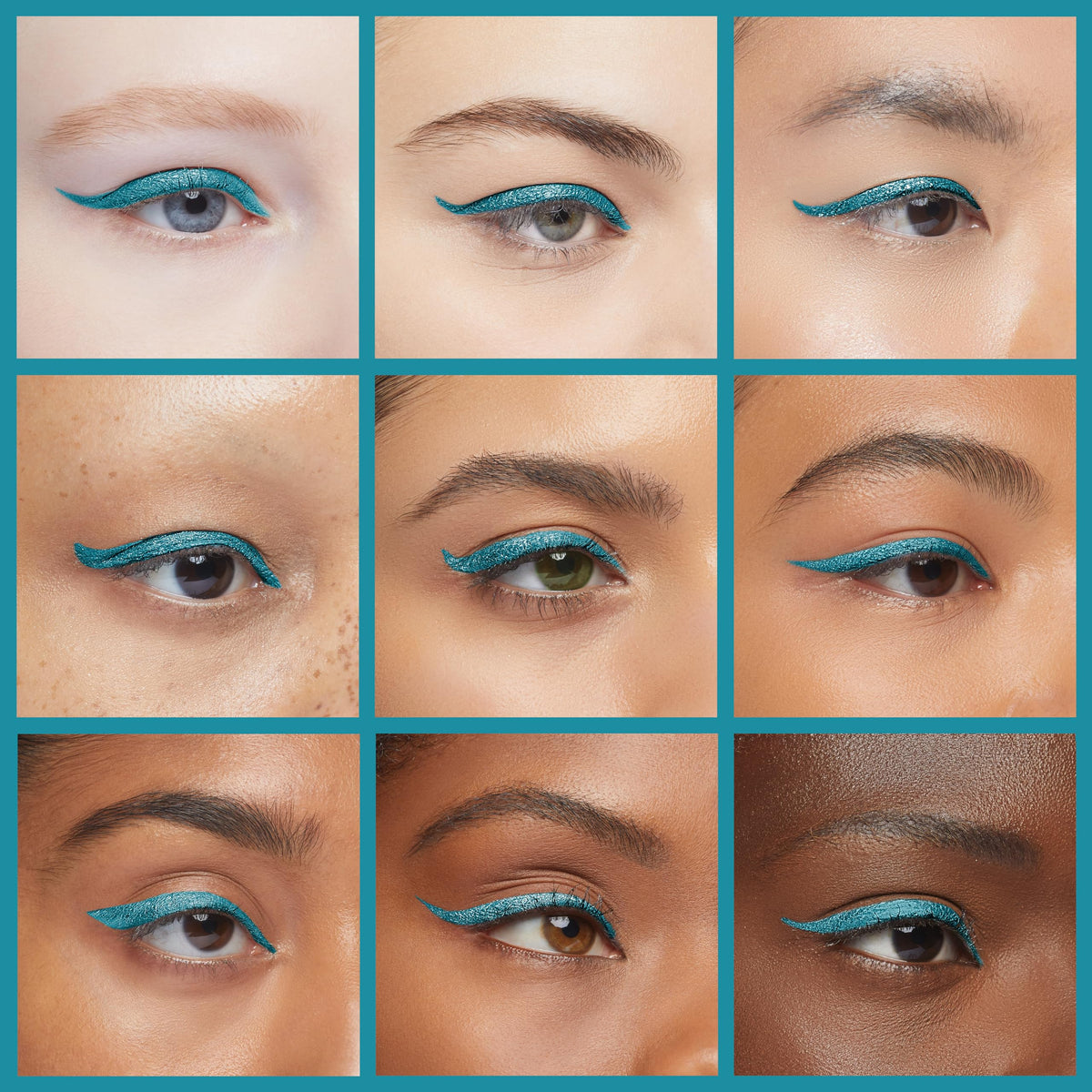Swatch of K7L Electra blue eyeliner with vibrant color options