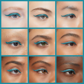 Swatch of K7L Electra blue eyeliner with vibrant color options