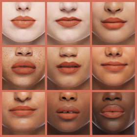 K7L Lipsilk Matte Crayon full-coverage color on lips.