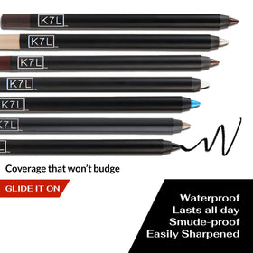 K7L Silver Shimmer Eyeliner Disco night-look example for bold drama.