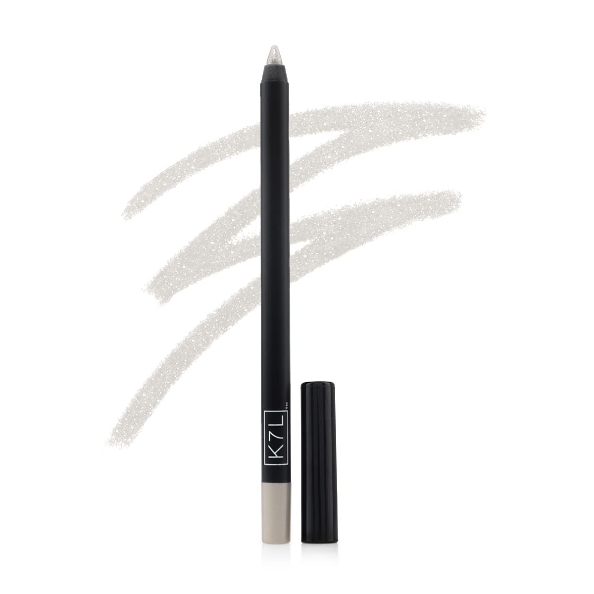 K7L Silver Shimmer Eyeliner Disco swatch on arm with rich pigment.
