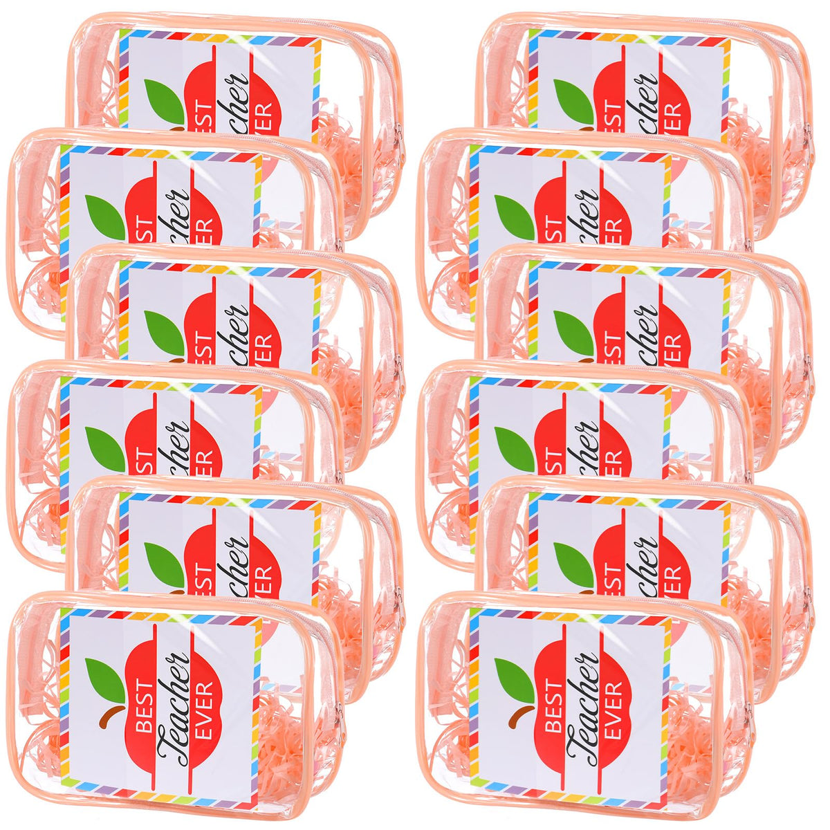 Kacctyen 12-set clear makeup bags neatly organized for school day prep