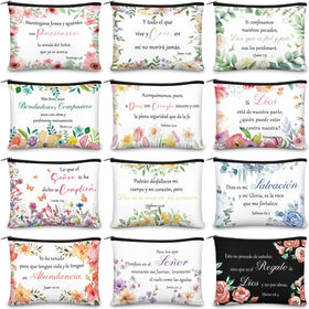 Kacctyen 12 pack cosmetic bags with floral designs for daily organization